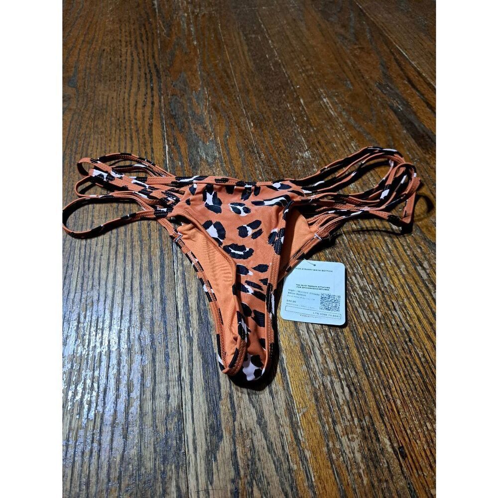 New Medium Fabletics NOA Strappy Bikini High Waist Bottoms Swimsuit Bathing Suit